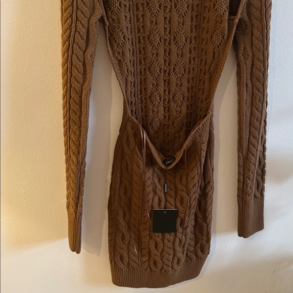 JLUXLABEL Chocolate Cable Knit Mini Dress - Picture 6 of 15